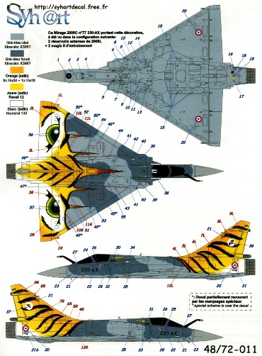  the template sheet these are scaled to fit the Italeri Mirage 2000 kit 