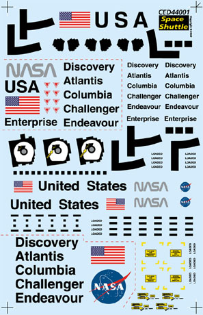 shuttle decals space markings decal shuttles missions