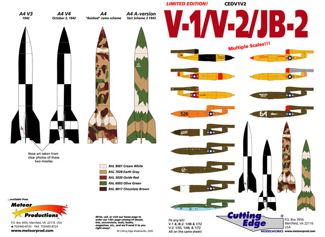 V-1, V-2 and JB-2 Loon Decal Review by Brett Green (Cutting Edge 1