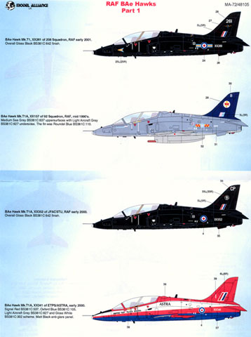 RN Part 1 NEW 1:48 Model Alliance Decals 48105 BAe Hawk T.1 RAF 