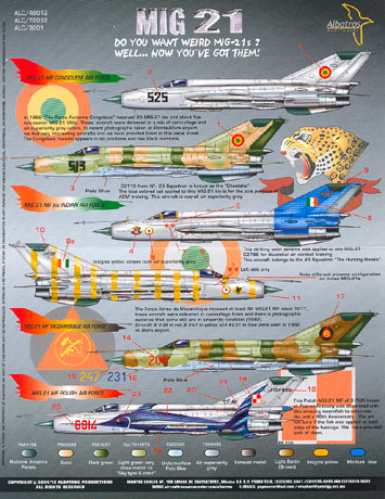 Print Scale 48-008 Decal Mig-21 «Fishbed» 1/48 scale Wet Decal Aircraft