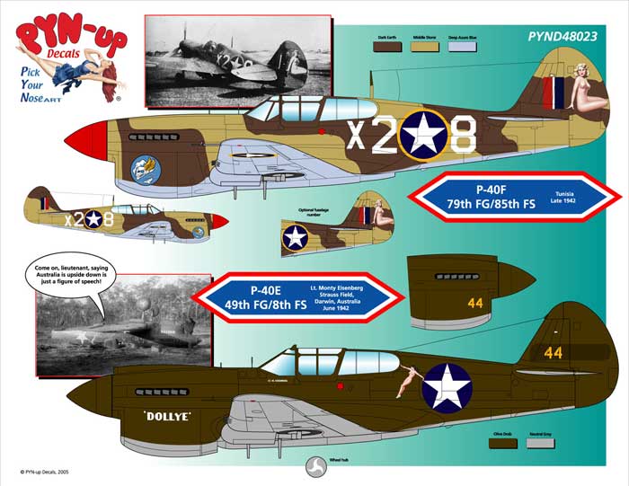 Curtiss Cuties - P-40 Decals Review by Brett Green (PYN-Up Decals Various Scales)